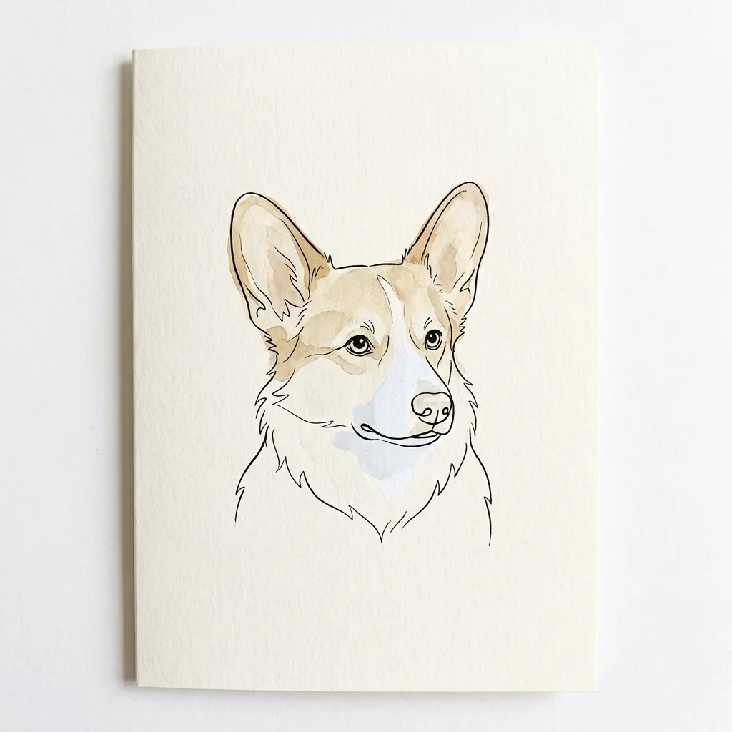 Line & Wash pet portrait